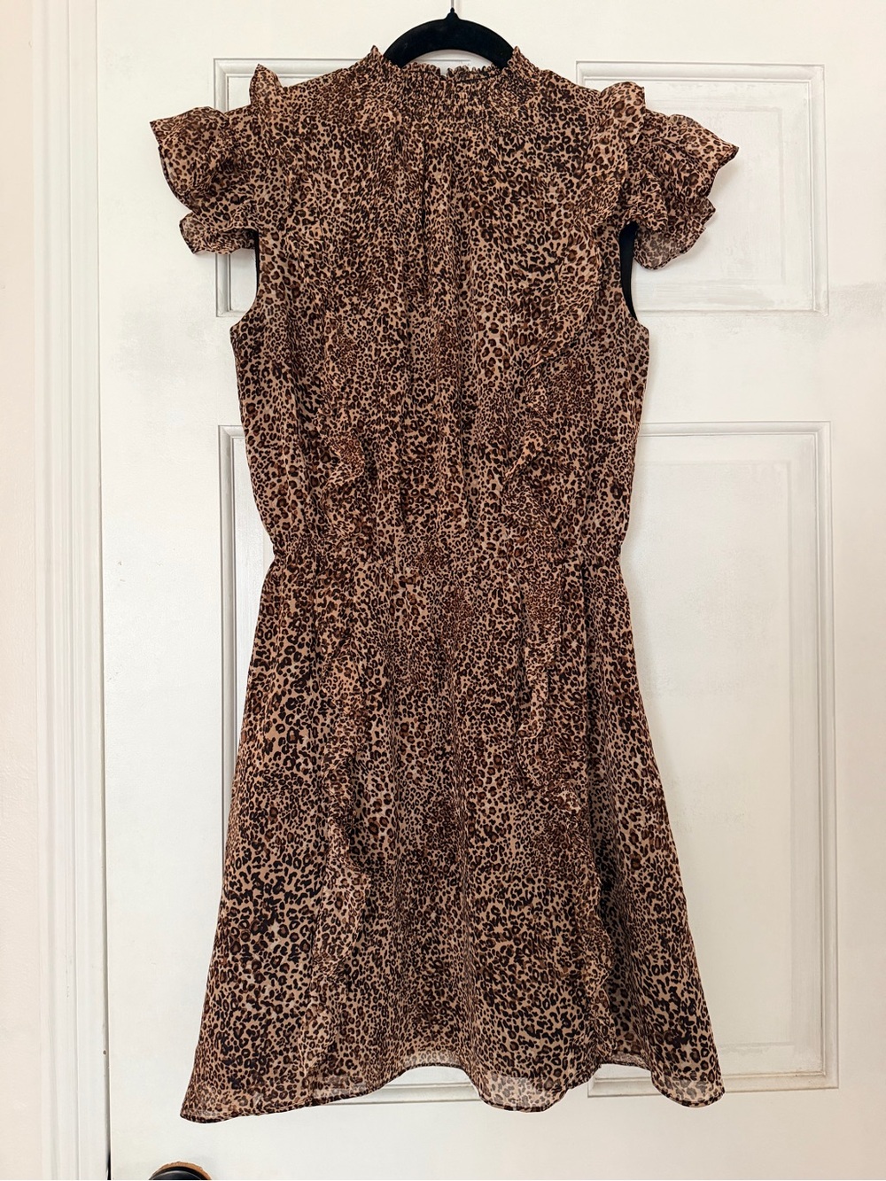 1.STATE Leopard-Print Mini Dress in Brown